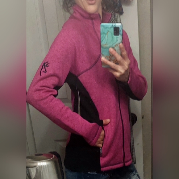 NWT Browning Hyacinth Zip-Up Fleece Sweater ☆Women's Size Large Pink Outdoor Top - Picture 4 of 10